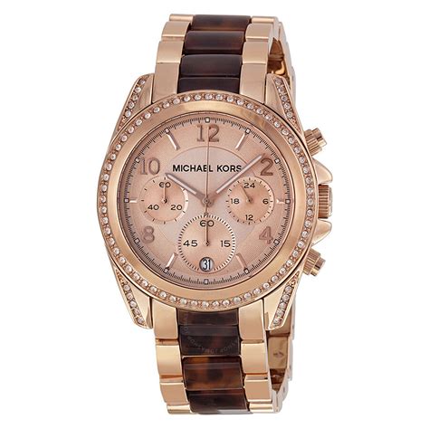 michael kors rose gold watch leather band|rose gold mk watch women's.